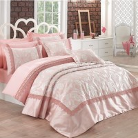 Жаккардовое покрывало на кровать Delux Belleza Pudra 260x270 Турция Жаккардовое покрывало на кровать Delux Belleza Pudra 260x270 Турция
