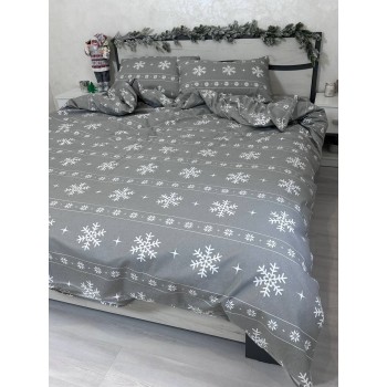 Новогодняя постель фланель Стильная Снежинка фото 2