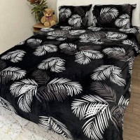 Велюр постельное белье плюшевое теплое Ночные Листья