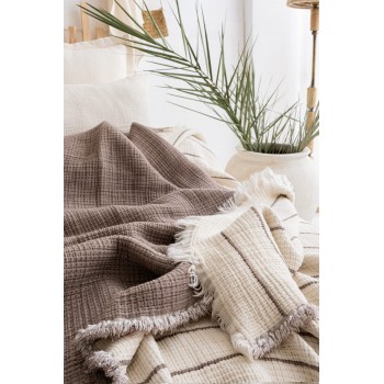 Покрывало евро двустороннее муслин 220x240 Sante Brown Турция фото 1