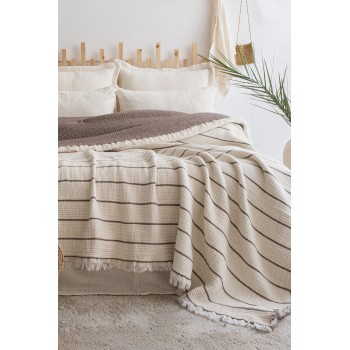 Покрывало евро двустороннее муслин 220x240 Sante Brown Турция фото 3