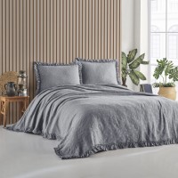 Муслиновое покрывало с наволочками Ilda Gri 240x260 Турция