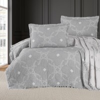 Муслиновое покрывало на кровать Турция 240x260 с наволочками Montela Grey