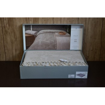 Махровая простынь Турция евро 220x240 Fruit Kapucino с бахромой фото 1