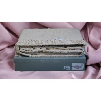 Махровая простынь евро 220x240 Fruit Pudra Турция с бахромой фото 2