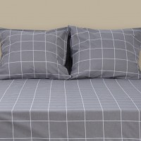 Постель из вареного хлопка в клетку Gray Plaid