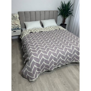 Покрывало евро двустороннее муслиновое 220x240 Аларик Сливовый фото 1
