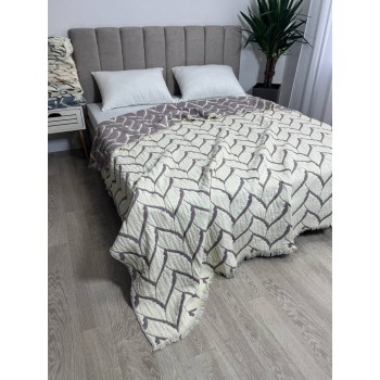 Покрывало евро двустороннее муслиновое 220x240 Аларик Сливовый фото 9