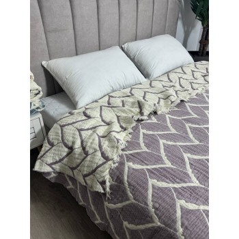 Покрывало евро двустороннее муслиновое 220x240 Аларик Сливовый фото 6