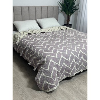 Покрывало евро двустороннее муслиновое 220x240 Аларик Сливовый фото 7