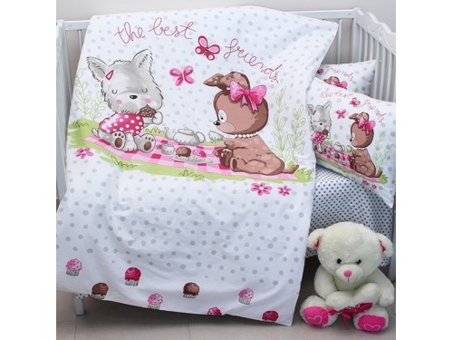 Детская постель в кроватку Best frends Белый cotton 05193-2 от PrimaTeks в интернет-магазине PannaTeks
