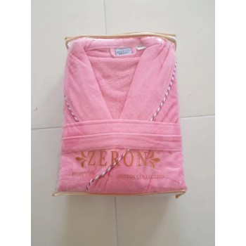 Женский теплый махровый халат длинный 100% хлопок Pembe Zeron Турция фото 1