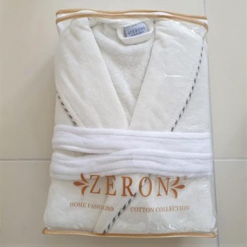 Турецкий женский халат велюровый длинный 100% хлопок Krem Zeron фото 1