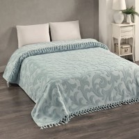 Махровая простынь Турция евро 220x240 Exclusive Mint с кисточками